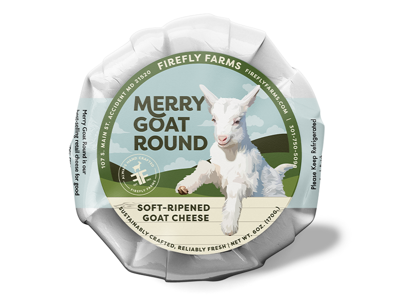 Firefly Farms Merry Goat Round Cheese Label 