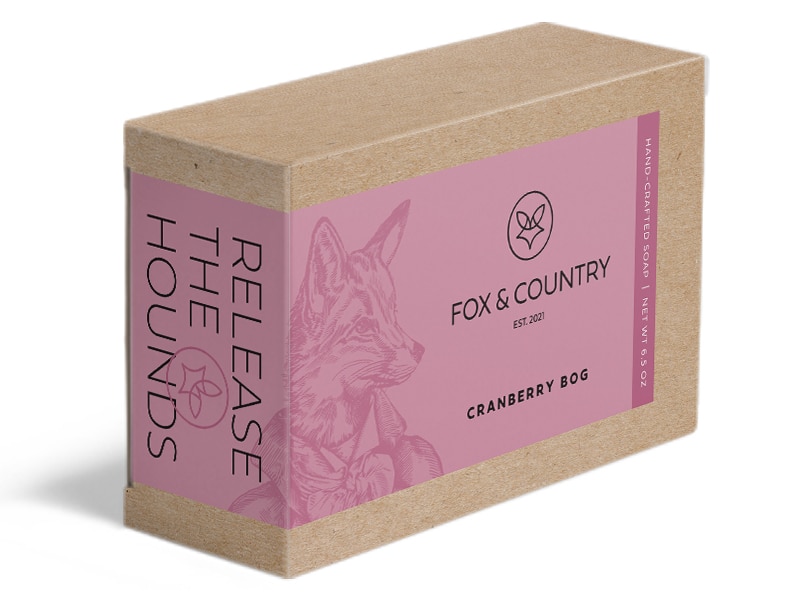 Fox & Country Bar Soap Packaging - Cranberry Bog