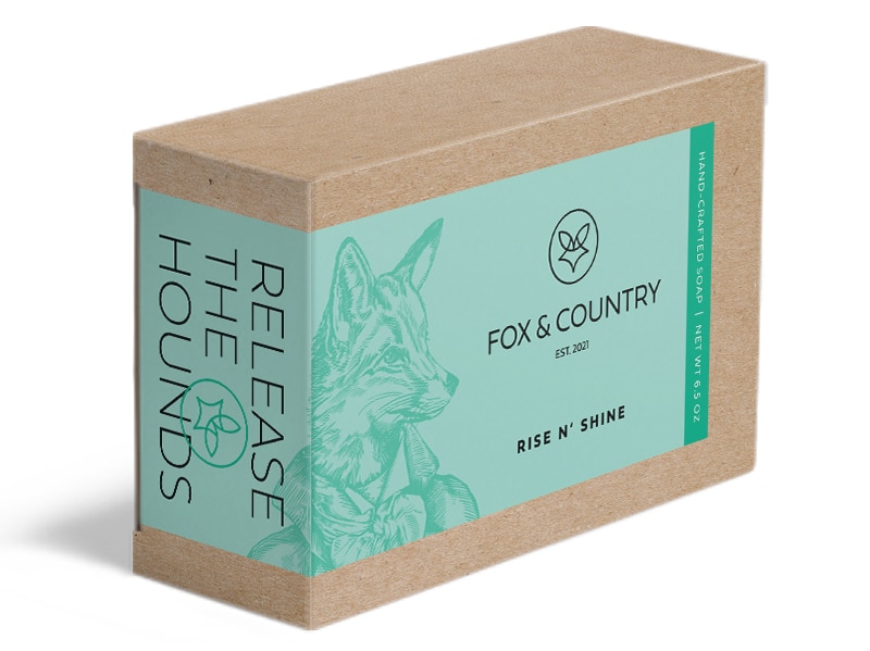Fox & Country Bar Soap Packaging - Rise n' Shine