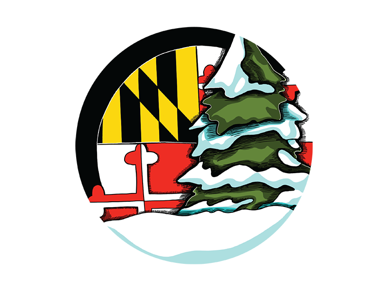 Maryland Holiday Tin Illustration 