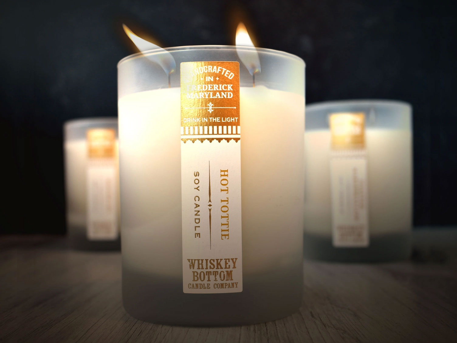 Whiskey Bottom Candle Company Label Design