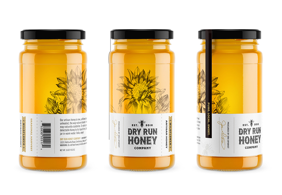 Dry Run Honey Company Package Design