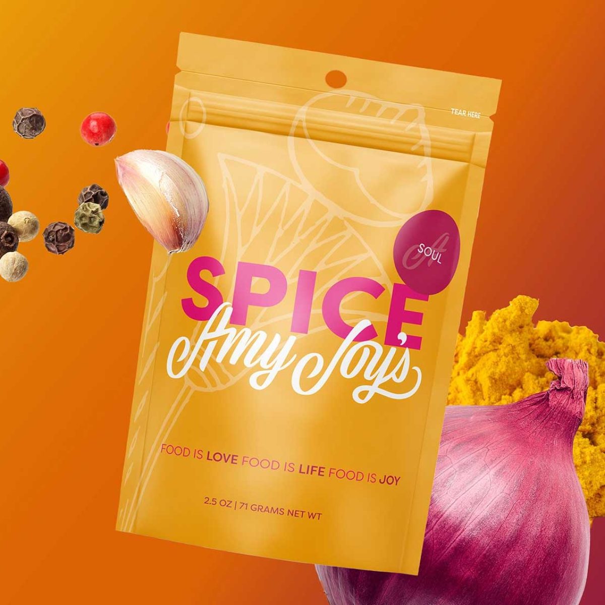 Vegan gourmet spice package design