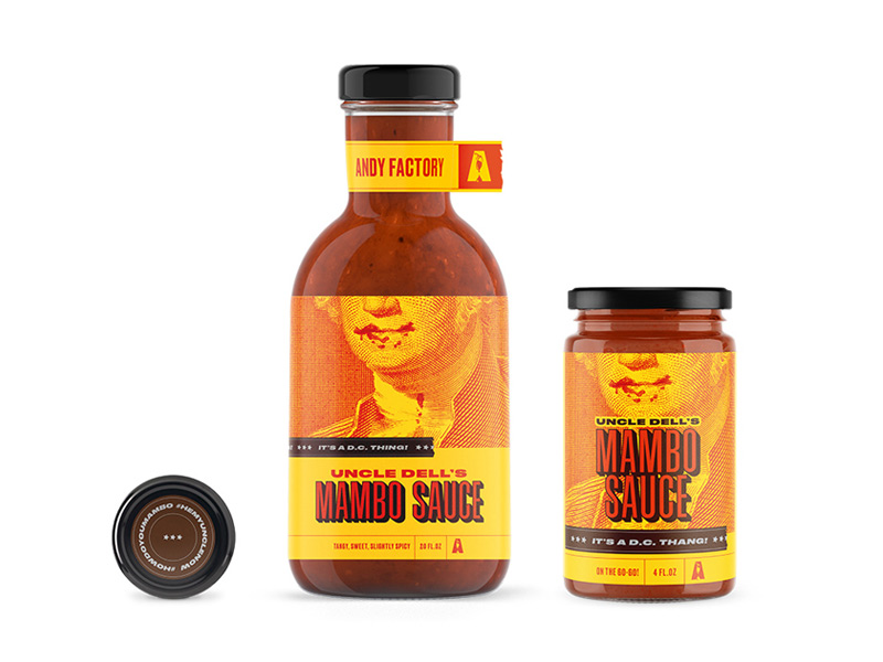 Uncle Dell's Mambo Sauce Package Design