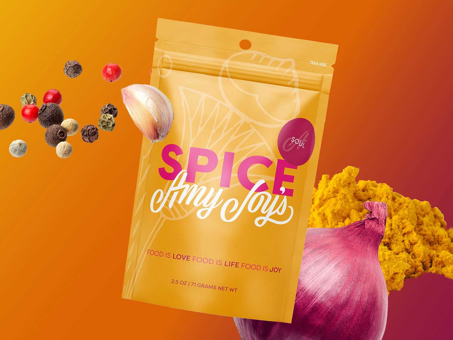 Vegan gourmet spice package design